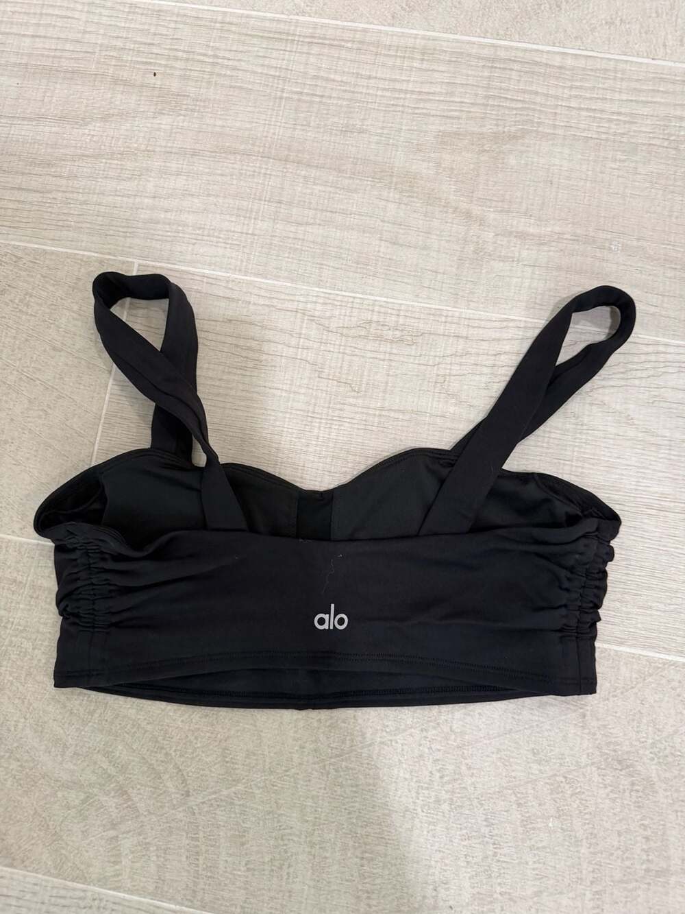 Alo Yoga Airbrush Cinch Bra in Black - Picture 2 of 3